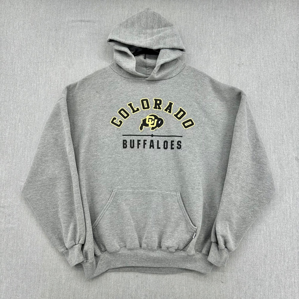 Colorado Buffaloes Russell Athletic Hoodie Mens XXL Gray Pullover Fleece Logo